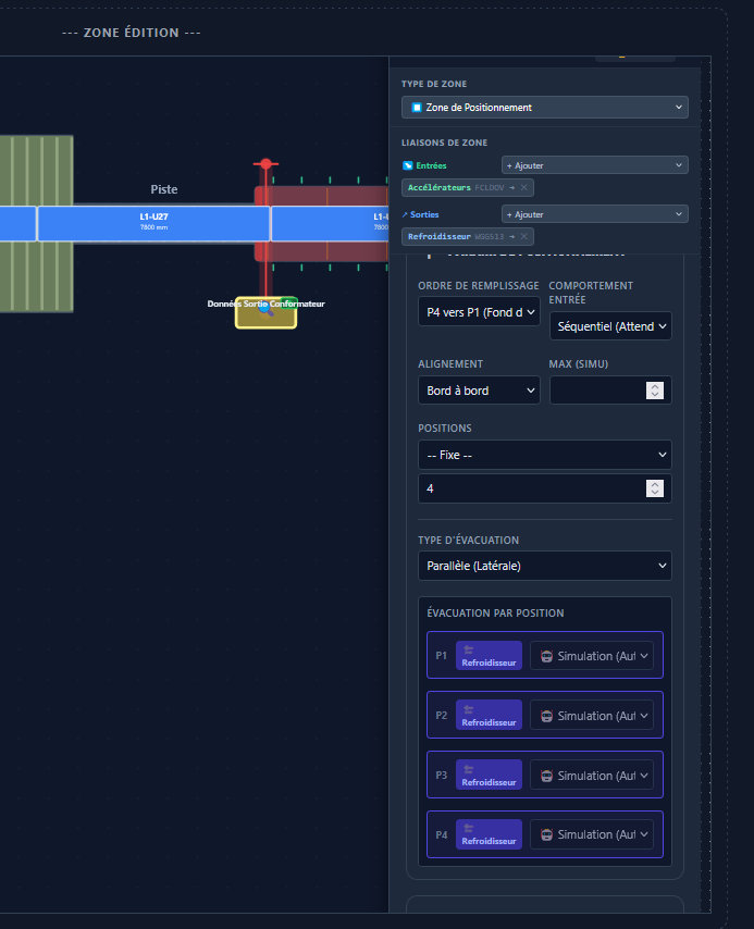 ProductionLineWidget, aperçu SVG de la ligne